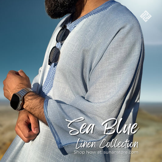 SUNAN - 3/4 Linen - Sea Blue