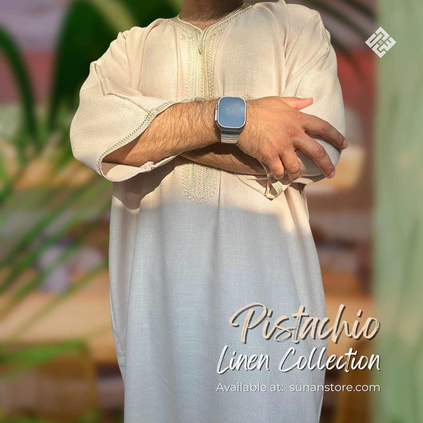 SUNAN - 3/4 Linen - Pistachio