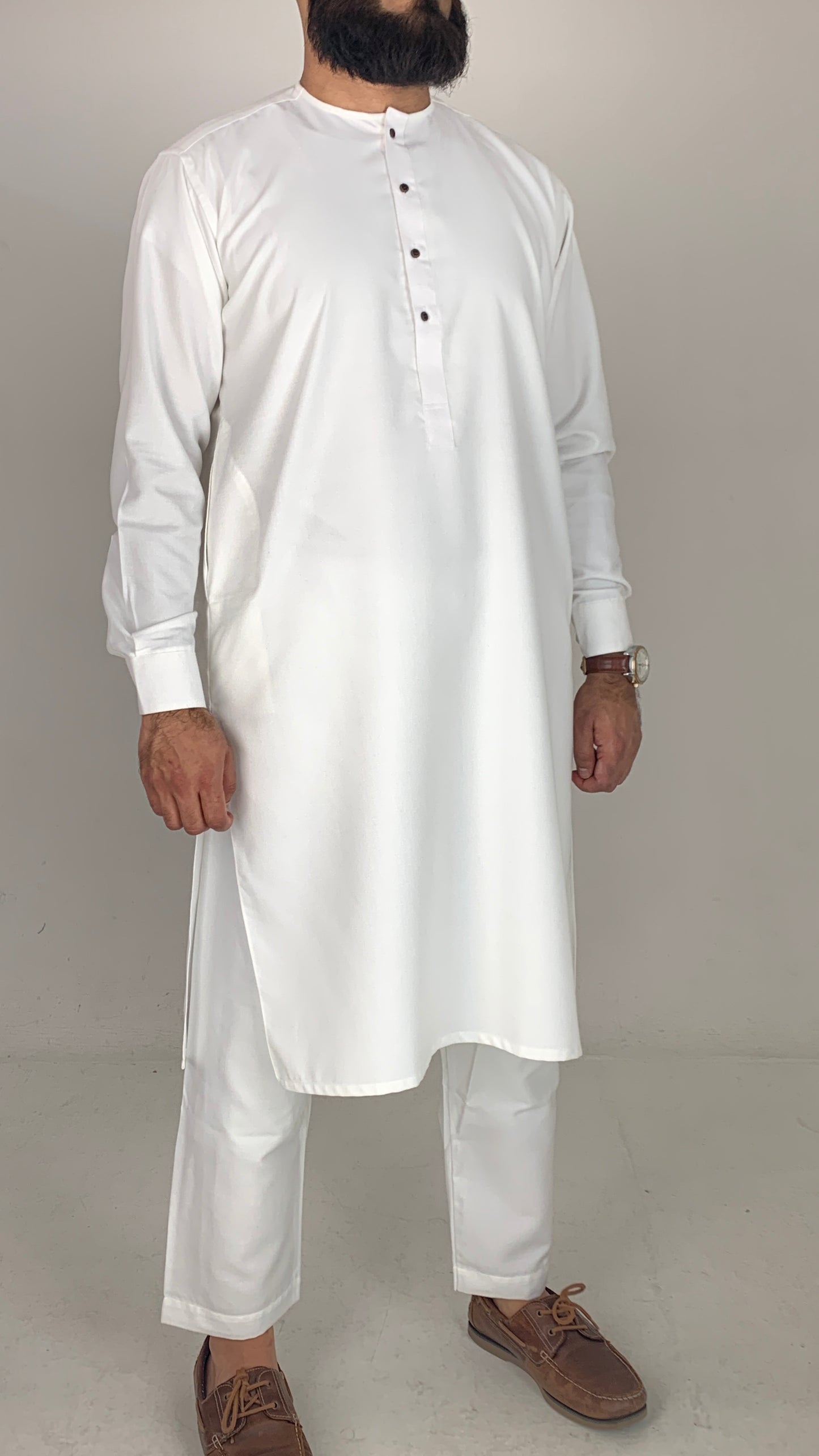 KHALIF - Collarless Off-White Kurta